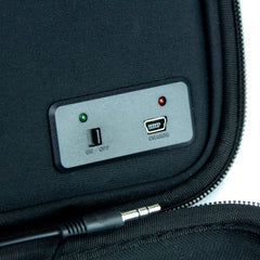 Tablet Speaker Case with Rechargeable Battery – Touch-Sensitive Stereo Sound Pouch for iPad Mini, Galaxy Tab & 7” Tablets – Portable Protective Carry Sleeve with Audio Jack, Travel-Ready Mini Speaker Bag