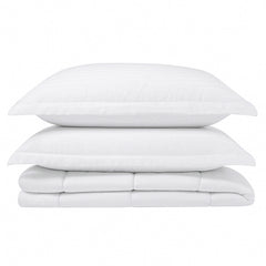 King Size 3-Piece Comforter Set – Lightweight All-Season Mini Bedding Set with 1 Comforter & 2 Pillow Shams – Ultra-Soft, Fade-Resistant, Easy-Care Comforter (White)