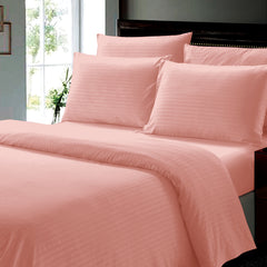 Wrinkle Resistant Dobby Stripe Bed Sheet Set – Ultra Soft 100% Polyester Sheets, Silky Smooth All-Season Bedding with Deep Pockets & Pillowcases (Twin–King)