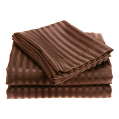 Wrinkle Resistant Dobby Stripe Bed Sheet Set – Ultra Soft 100% Polyester Sheets, Silky Smooth All-Season Bedding with Deep Pockets & Pillowcases (Twin–King)