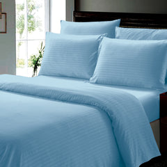 Wrinkle Resistant Dobby Stripe Bed Sheet Set – Ultra Soft 100% Polyester Sheets, Silky Smooth All-Season Bedding with Deep Pockets & Pillowcases (Twin–King)