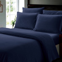 Wrinkle Resistant Dobby Stripe Bed Sheet Set – Ultra Soft 100% Polyester Sheets, Silky Smooth All-Season Bedding with Deep Pockets & Pillowcases (Twin–King)