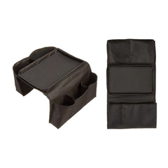 6-Pocket Sofa Armrest Organizer with Tray – Couch & Armchair Caddy for Remote Controls, Phone, Glasses & Snacks – Universal Fit Couch Arm Storage Holder