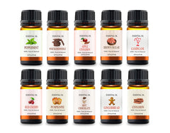 Fall Essential Oil Set – 10 Pack Aromatherapy Oils for Diffusers, Humidifiers & Air Fresheners – Natural Autumn Scents for Home, Relaxation & DIY – 10mL Each