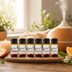 Tropical Collection Aromatherapy Essential Oils Set (6-Pack) – Therapeutic Fragrance Oils for Diffusers, Humidifiers, Soap Making & Home Fragrance, Apple, Mango, Lemon, Orange, Grapefruit & Strawberry Scents