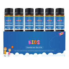 Kids Aromatherapy Essential Oils Set (6-Pack) – Natural Fragrance Oils for Diffusers & Humidifiers, Focus, Calm, Sleep & Relaxation Scents for Bedrooms, Study Spaces & Family Home Use