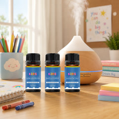 Kids Aromatherapy Essential Oils Set (6-Pack) – Natural Fragrance Oils for Diffusers & Humidifiers, Focus, Calm, Sleep & Relaxation Scents for Bedrooms, Study Spaces & Family Home Use