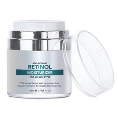 Retinol 2.5% Night Cream Moisturizer with Hyaluronic Acid, Jojoba Oil & Green Tea – Anti-Aging Face Cream for Hydration, Fine Lines & Uneven Skin Tone, 1.7 Fl Oz