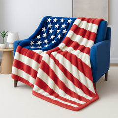 Ultra Cozy American Flag Throw Blanket – 50" x 70" Cloud-Soft Micro Plush Patriotic Blanket for Couch, Bed & Dorm – Lightweight, Warm, Machine Washable All-Season Aesthetic Gift