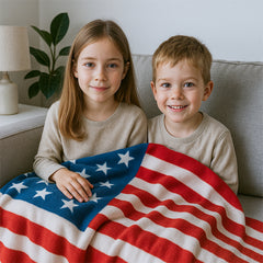 Ultra Cozy American Flag Throw Blanket – 50" x 70" Cloud-Soft Micro Plush Patriotic Blanket for Couch, Bed & Dorm – Lightweight, Warm, Machine Washable All-Season Aesthetic Gift