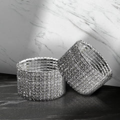 10-Row Crystal Stretch Bracelet for Women – Multi-Layer Sparkling Statement Bracelet – Elastic Rhinestone Jewelry for Party, Wedding & Evening Wear