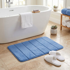 Memory Foam Plush Bath Mat – Super Soft Absorbent Bathroom Rug with Non-Slip Backing, Quick-Drying Machine Washable Bath Mat for Shower, Tub & Bathroom Floor, 17 x 25 Inches