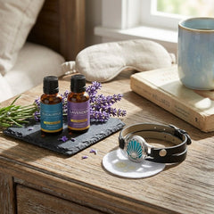 Stainless Steel Essential Oil Diffuser Bracelet with 2 Random Essential Oils – Aromatherapy Locket Bracelet with Reusable Felt Pads (Hope, Keys, Shell)