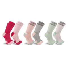6-Pairs: Cotton Diabetic Crew Socks for Women – Loose Fit, Non-Binding Extra Wide Top | Breathable, Stay-Up Comfort for Edema, Neuropathy & Circulation
