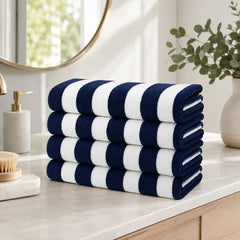 Cabana Stripe Terry Cloth Beach Towels – 80% Cotton 20% Polyester Oversized Bath & Beach Towels, Soft Absorbent Quick-Dry Pool Towels, Available in 2-Pack, 4-Pack & 6-Pack, 36 x 66 Inches