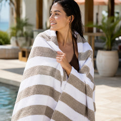 Cabana Stripe Terry Cloth Beach Towels – 80% Cotton 20% Polyester Oversized Bath & Beach Towels, Soft Absorbent Quick-Dry Pool Towels, Available in 2-Pack, 4-Pack & 6-Pack, 36 x 66 Inches