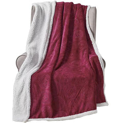 Cozy Vibes: Caesar Embossed Sherpa Throw Blanket – Ultra Soft Microplush 50" x 60" – Lightweight, Warm, Machine Washable Couch & Bed Throw