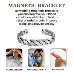 Copper Magnetic Cuff Bracelet for Men & Women – Adjustable Twisted Copper Bangle with Neodymium Magnets – Unisex Minimalist Jewelry (6.5"–8.75")