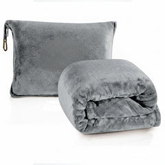 2-in-1 Travel Blanket & Pillow – Ultra Soft Micro Plush Airplane Blanket with Built-In Carry Case (40" x 70") – Lightweight, Compact & Machine Washable Travel Essential