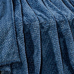 Cozy Chevron Braided Blanket – Ultra Soft Microplush Throw – Lightweight 50" x 60", Perfect for Bed, Couch & Dorm