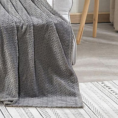 Cozy Chevron Braided Blanket – Ultra Soft Microplush Throw – Lightweight 50" x 60", Perfect for Bed, Couch & Dorm