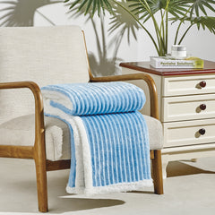 Cozy Vibes: Reversible Sherpa Throw Blanket – Ultra Soft Plush 50" x 60" with Textured Pattern – Lightweight, Oversized, Machine Washable All-Season Throw