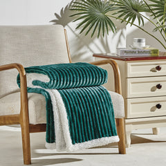 Cozy Vibes: Reversible Sherpa Throw Blanket – Ultra Soft Plush 50" x 60" with Textured Pattern – Lightweight, Oversized, Machine Washable All-Season Throw