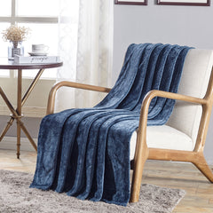 Aesthetic Vibes: Embossed Scroll Pattern Throw Blanket – Ultra Soft Microplush 50" x 60" – Lightweight, Cozy All-Season Blanket – Machine Washable, Grey/Plum/Blue/Taupe