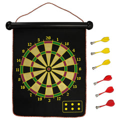 Double-Sided Magnetic Dart Board Game Set – Roll-Up Dartboard with Bullseye Target Game, 6 Magnetic Darts, Indoor Family Game for Kids, Teens & Adults