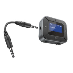 Flight Wireless Audio Adapter – Bluetooth 5.3 Transmitter & Receiver for Airplane Entertainment Systems, Wireless Headphones & Earbuds, Dual Device Pairing, LCD Display & 20-Hour Battery Life | Black