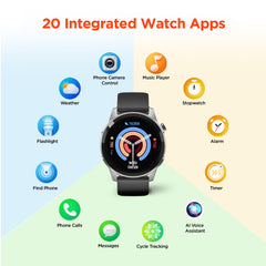 Smartwatch Fitness Tracker with 1.4" AMOLED Display – Heart Rate, SpO2, Sleep Monitoring, Bluetooth Calling, 120+ Sports Modes & 3 Interchangeable Bands for iPhone & Android