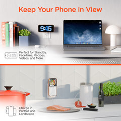 3-in-1 Magnetic Wireless Charger with Dual USB-C PD Ports – 15W MagSafe-Compatible Fast Charging Station, 40W GaN Wall Charger for iPhone, AirPods, Apple Devices & More | White