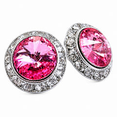 Brilliant Crystal Stud Earrings Made with Swarovski Elements – Rhodium-Plated Round Cut Crystal Earrings for Women, Classic Everyday Jewelry Gift