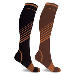2-Pack Copper Compression Knee High Socks for Men & Women – 15-20 mmHg Graduated Compression Socks with Arch Support, Moisture-Wicking & Anti-Odor Design for Travel, Running, Work & Everyday Wear