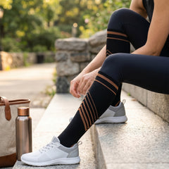 2-Pack Copper Compression Knee High Socks for Men & Women – 15-20 mmHg Graduated Compression Socks with Arch Support, Moisture-Wicking & Anti-Odor Design for Travel, Running, Work & Everyday Wear