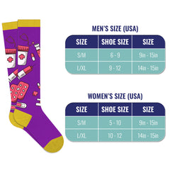 Medical Print Knee-High Compression Socks (3-Pairs)