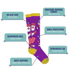 Medical Print Knee-High Compression Socks (3-Pairs)