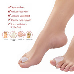 4-Pack: Silicone Gel toe separators and Bunion Correctors