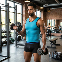 Men’s Compression Shirt Slimming Shapewear – Reversible Neoprene Workout Shirt for Tummy Control & Back Support – Athletic Body Shaper Tee for Gym & Daily Wear