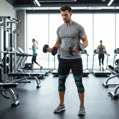 Support & Recovery Knee Compression Sleeve Brace with Gel Grip (1 Pair) – 3D Knit Knee Support for Running, Gym, Sports & Workouts – Anti-Slip Knee Brace for Men & Women