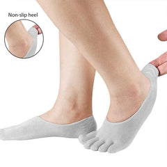 2-Pack Gel Toe Separator Socks – Moisturizing Toe Sleeve Socks for Dry Cracked Heels & Foot Comfort – Five-Toe Gel Lined Socks for Men & Women