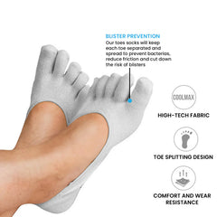 2-Pack Gel Toe Separator Socks – Moisturizing Toe Sleeve Socks for Dry Cracked Heels & Foot Comfort – Five-Toe Gel Lined Socks for Men & Women