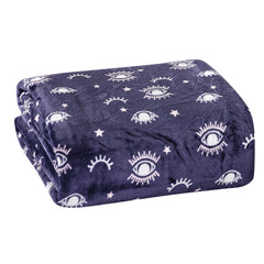 Good Vibes Only: Evil Eye Embossed Microplush Blanket – Ultra Soft 90" x 90" – Lightweight, Cozy, Fade-Resistant & Machine Washable