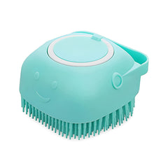 Pet Bath Brush with Shampoo Dispenser – Soft Silicone Dog & Cat Scrubber Massager for Grooming, Shedding & Cleaning – Non-Slip Bath Brush for Short & Medium Hair Pets (1-Pack or 2-Pack)
