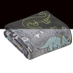 Glow In The Dark Fleece Blanket – Ultra Soft Micro Plush 50" x 60" Throw for Kids, Teens & Bedrooms – Lightweight, Cozy, Machine Washable Blanket for Bed, Couch & Dorm