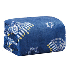 Cozy Ultra Soft Hanukkah Throw Blanket – 50" x 60" Micro Plush Blanket for Couch, Bed & Travel – Lightweight, Warm, Machine Washable Festive Décor Gift