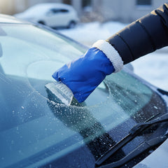 Thermal Ice Scraper Glove – Fleece-Lined Winter Car Window Scraper Mitt for Snow & Ice Removal – Warm, Dry, One-Hand De-Icing Tool – Universal Fit, Easy Storage
