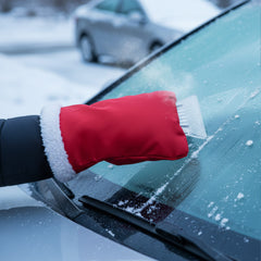 Thermal Ice Scraper Glove – Fleece-Lined Winter Car Window Scraper Mitt for Snow & Ice Removal – Warm, Dry, One-Hand De-Icing Tool – Universal Fit, Easy Storage