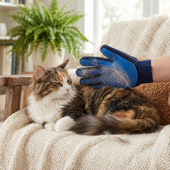 Pet Grooming Gloves Deshedding Brush – 5 Finger Dog & Cat Hair Removal Glove for Shedding, Bathing & Massage – Gentle Fur Remover for Long & Short Hair Pets
