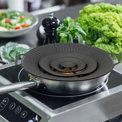 Silicone Boil-Over Spill Stopper Lid – 6” to 10.5” Universal Fit for Pots & Pans – Heat Resistant, Reusable & Dishwasher Safe – 12" Round – 1 or 2 Pack